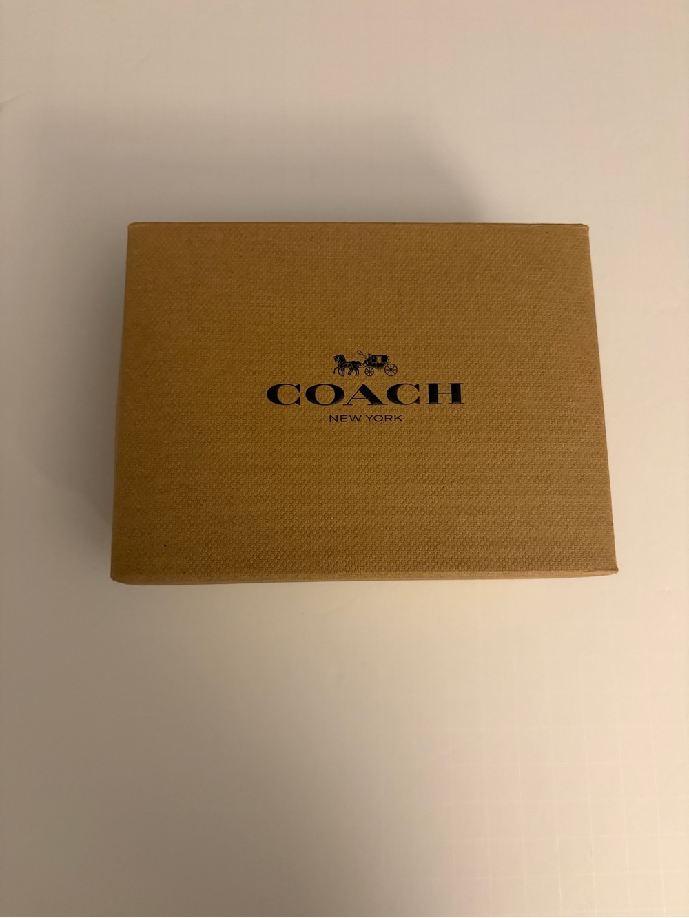 COACH Tan Accessory Box with Black Logo